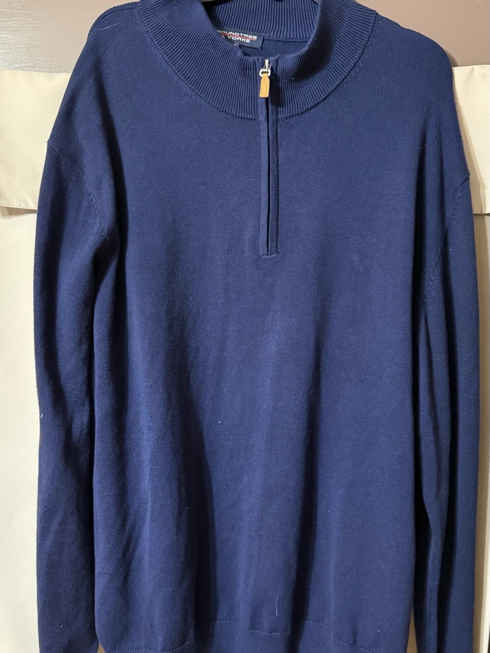 Roundtree & Yorke Men's Navy Half-Zip Sweater